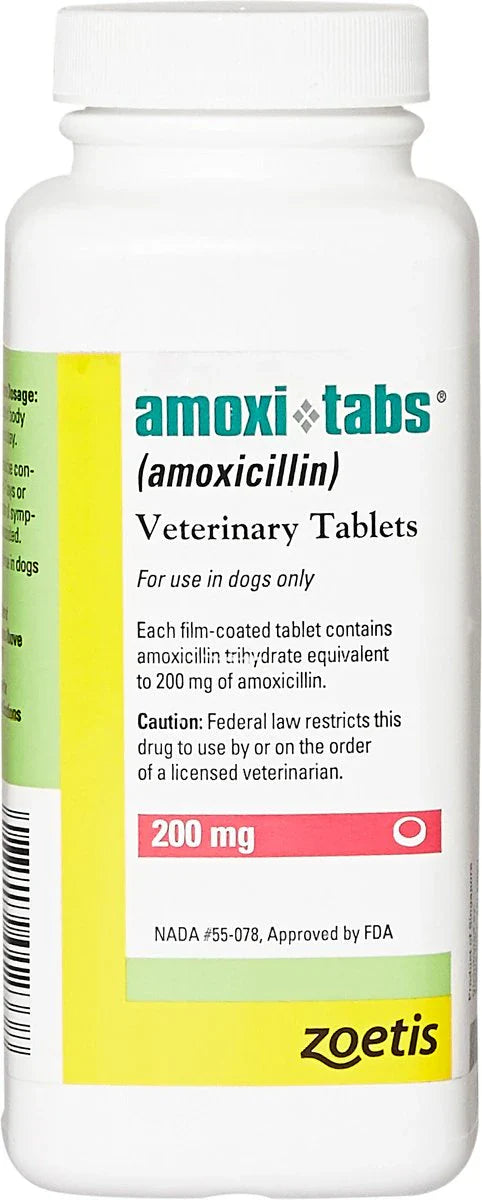 Amoxi-Tabs (Amoxicillin) Tablets for Dogs & Cats, 200mg