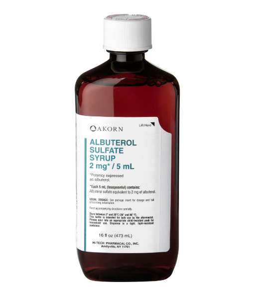 Albuterol Sulfate 2mg/5 mL Syrup (473 mL) (Manufacturer may vary)