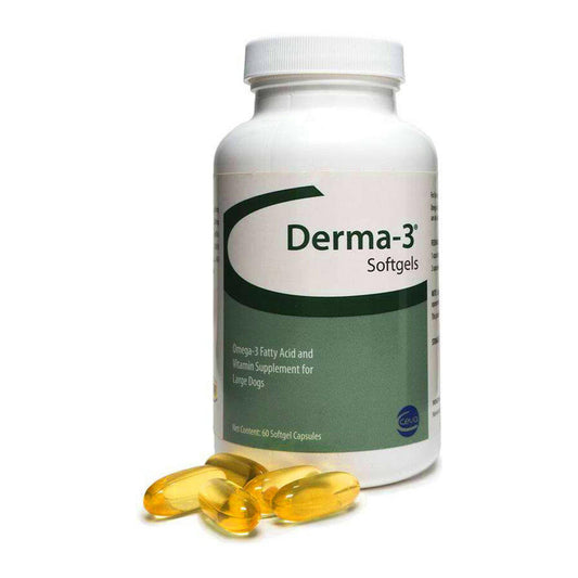 Derma-3 Large Breed Softgels 60 ct bottle for Dogs